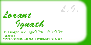 lorant ignath business card